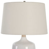 White Gloss Ceramic Table Lamp | Uttermost Opal