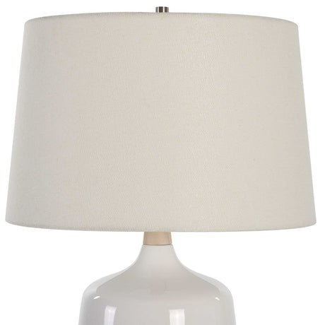 White Gloss Ceramic Table Lamp | Uttermost Opal
