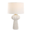 Modern European furniture - White Ridged Porcelain Table Lamp - www.oroa.com