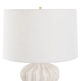Modern European furniture - White Ridged Porcelain Table Lamp - www.oroa.com
