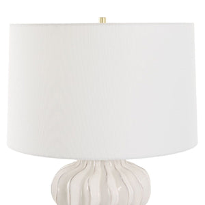   White Ridged Porcelain Table Lamp | Oroa.com