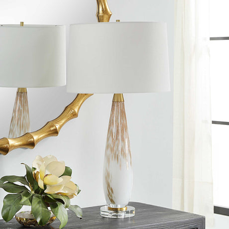 Gold Speckled Glass Table Lamp | Uttermost Lyra