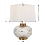 Lattice Embossed Glass Table Lamp | Uttermost Estelle