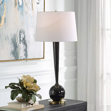   Black Glazed Ceramic Table Lamp | Oroa.com