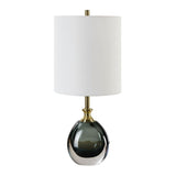 Modern European furniture - Smoky Blue Glass Buffet Lamp - www.oroa.com