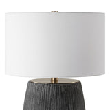 Black Textured Concrete Table Lamp | Uttermost Americana