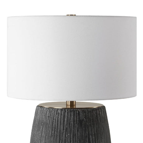Black Textured Concrete Table Lamp | Uttermost Americana