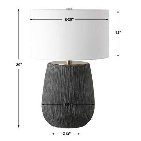 Black Textured Concrete Table Lamp | Uttermost Americana