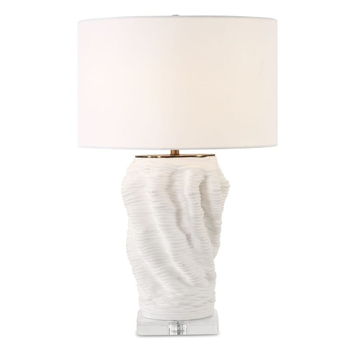 Organic-Shaped White Ceramic Table Lamp | Uttermost Stratified