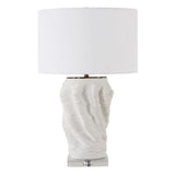 Organic-Shaped White Ceramic Table Lamp | Uttermost Stratified