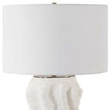 Organic-Shaped White Ceramic Table Lamp | Uttermost Stratified