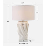 Organic-Shaped White Ceramic Table Lamp | Uttermost Stratified