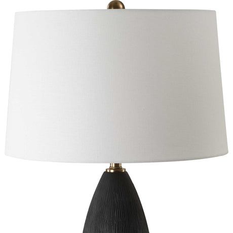 Textured Black Ceramic Table Lamp | Uttermost Jett
