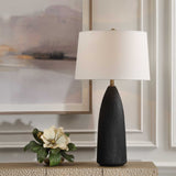 Textured Black Ceramic Table Lamp | Uttermost Jett