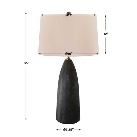 Textured Black Ceramic Table Lamp | Uttermost Jett