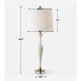 White Man-Made Stone Table Lamp | Uttermost Colette