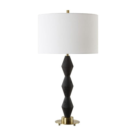 Geometrical Black Stone Table Lamp | Uttermost Threefold