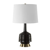 Black Ribbed Ceramic Table Lamp | Uttermost Foster