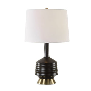   Black Ribbed Ceramic Table Lamp | Oroa.com