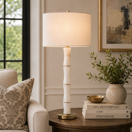   Polished Alabaster Table Lamp | Oroa.com