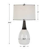 Modern European furniture - Ceramic White Table Lamp - www.oroa.com