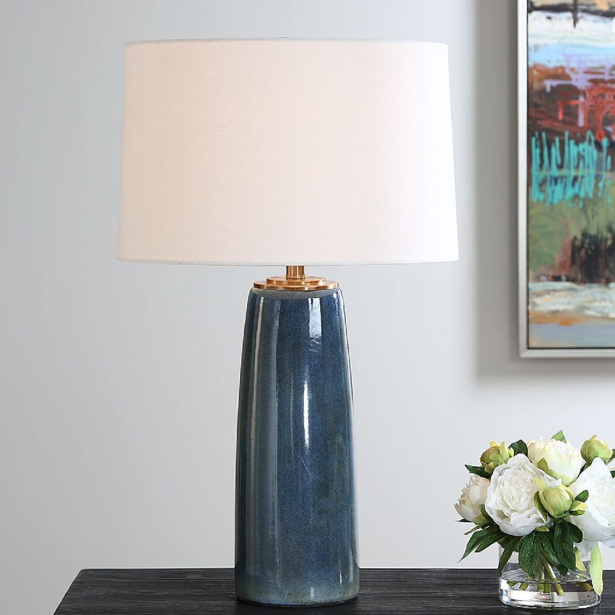  Blue Ceramic Table Lamp | Oroa.com