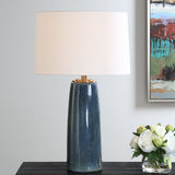 Modern European furniture - Blue Ceramic Table Lamp - www.oroa.com