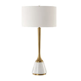 White Marble & Brass Table Lamp | Uttermost Avola
