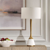 White Marble & Brass Table Lamp | Uttermost Avola