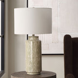 Modern European furniture - Patterned Cream Ceramic Table Lamp - www.oroa.com