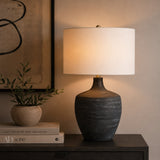 Ribbed Gray Ceramic Table Lamp | Uttermost Graphite