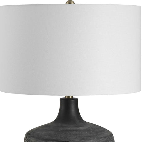 Ribbed Gray Ceramic Table Lamp | Uttermost Graphite