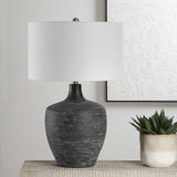 Ribbed Gray Ceramic Table Lamp | Uttermost Graphite