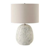 Modern European furniture - Distressed White Stone Table Lamp - www.oroa.com