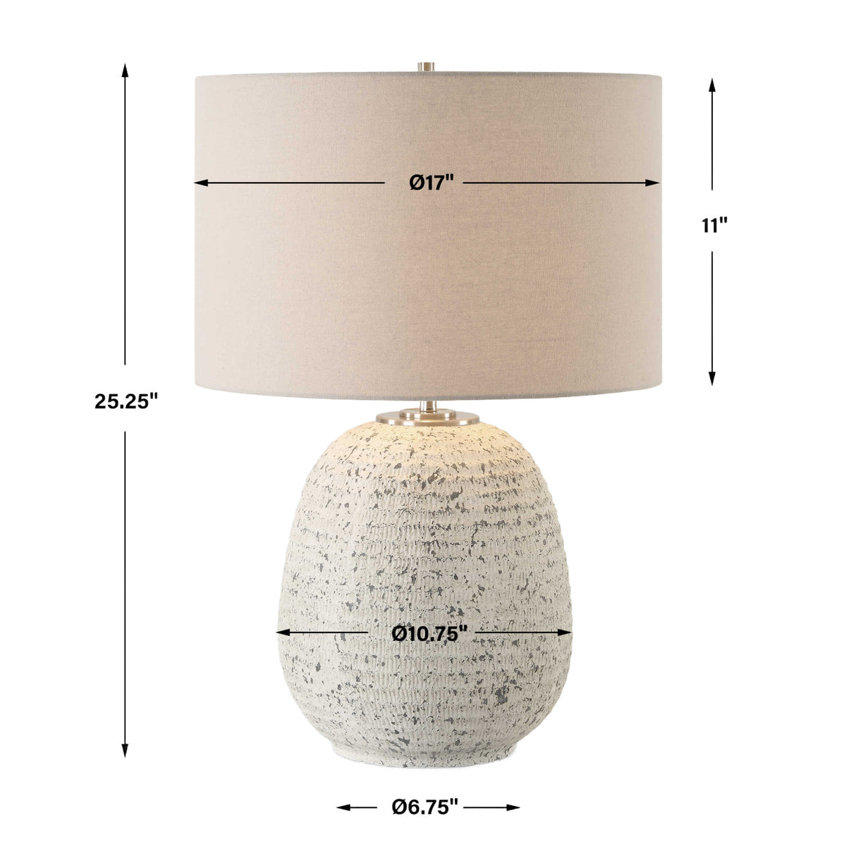 Modern European furniture - Distressed White Stone Table Lamp - www.oroa.com