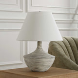 White Distressed Ceramic Table Lamp | Uttermost Carafe