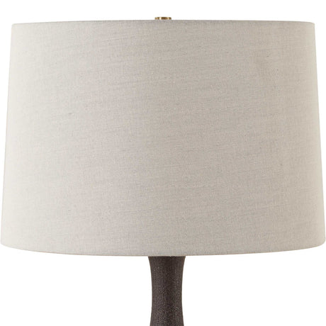 Modern European furniture - Ribbed Black Ceramic Table Lamp - www.oroa.com