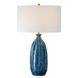 Blue Organic-Fluted Ceramic Table Lamp | Uttermost Bixby