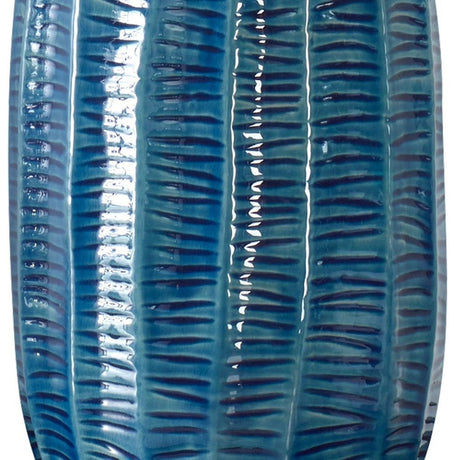 Blue Organic-Fluted Ceramic Table Lamp | Uttermost Bixby