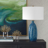 Blue Organic-Fluted Ceramic Table Lamp | Uttermost Bixby