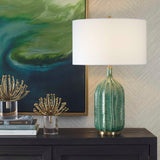 Green Ceramic Scalloped Table Lamp | Uttermost Bixby