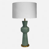 Modern European furniture - Green Ceramic Linen Table Lamp - www.oroa.com