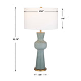 Modern European furniture - Green Ceramic Linen Table Lamp - www.oroa.com
