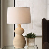 Modern European furniture - Beige Textured Ceramic Table Lamp - www.oroa.com