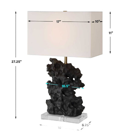 Black Rock Inspired Table Lamp | Uttermost Basalt