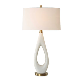 Modern European furniture - White Stone Table Lamp by Uttermost Promenade - www.oroa.com
