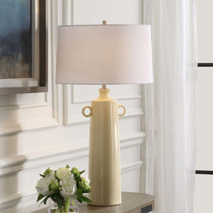   Crackled Yellow Ceramic Table Lamp | Oroa.com