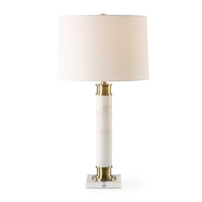 Modern European furniture - White Marble Column Table Lamp by Uttermost Plinth - www.oroa.com