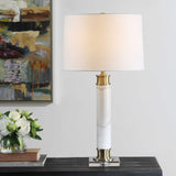 White Marble Column Table Lamp | Uttermost Plinth