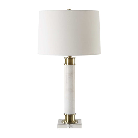 White Marble Column Table Lamp | Uttermost Plinth